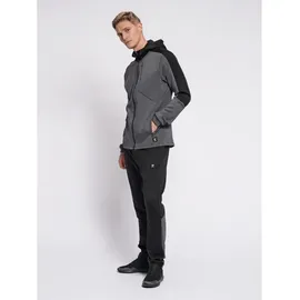 hummel hmlTROPPER Freizeit Kapuzenjacke Herren black iris melange S