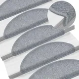 vidaXL 15 Stk. Treppenmatten Hellgrau 65 x 24 x 4 cm