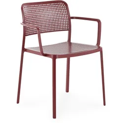 Kartell - Audrey Gartenarmlehnstuhl, burgunderrot
