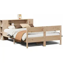 vidaXL Massivholzbett mit Regal ohne Matratze Kiefer vidaXL,