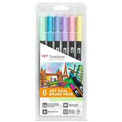 Tombow ABT Dual Brush-Pens farbsortiert, 6 St.