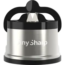 Anysharp Pro Messerschärfer (Metall) mit Saugnapf, Gebürstetes Metall