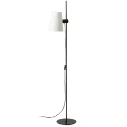 Lupe Schwarz Stehleuchte Beige Schirm