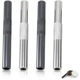 COZERI 4 Stück 7cm Premium Metall Sniffer,Ziehröhrchen Set, Tragbar Mit Schlüsselanhänger, Multifunktionales Ziehrohr Für Outdoor Aktivitäten Reisen Camping, Wiederverwendbar