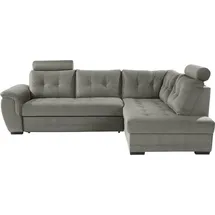 Livetastic Ecksofa Leder 3-Sitzer Dunkelgrau
