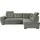 Livetastic Ecksofa Leder 3-Sitzer Dunkelgrau