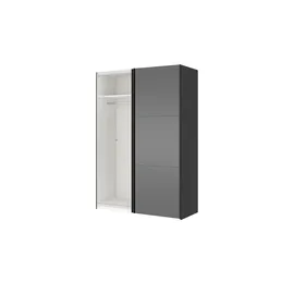 Sconto Schwebetürenschrank Dreamer 153 x 220 x 65 cm Schwarz/Weiß