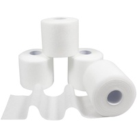 QiGui 4 Rollen Athletic Tape Foam Underwrap Bandage Foam Pre-Wrap Sports Tape für Knöchel Handgelenke Hände und Ellbogen Knie 7cm x 27m, Hautverletzungen und Kleberückstände Vermeiden (Weiß)