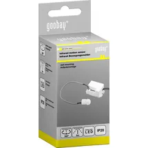 goobay 96006 Mini Infrarot Bewegungsmelder Innen – Kleinstbauweise für fast Unsichtbare Unterputz (UP) Montage – 360° Erfassungsbereich – Reichweite 6m - Weiß, Schwarz