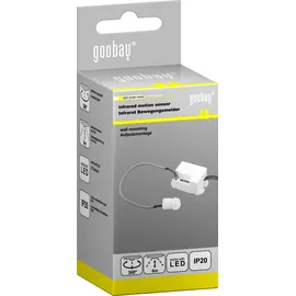 goobay 96006 Mini Infrarot Bewegungsmelder Innen – Kleinstbauweise für fast Unsichtbare Unterputz (UP) Montage – 360° Erfassungsbereich – Reichweite 6m - Weiß, Schwarz