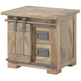 Massivmoebel24 Nachttisch Mango 50x40x45 whitewash lackiert Railway #3012