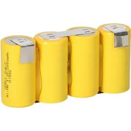 Akkuman 4er Reihe Akku Sub-C 2000mAh 4,8V NiMH mit Lötfhane schräg