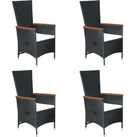 vidaXL Polyrattan Garten-Essgruppe 7-tlg. schwarz 3070769