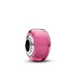 Pandora Moments Rosafarbenes Murano-Glas Mini-Charm aus Sterling Silber, Kompatibel Moments Armbänder, 793107C00