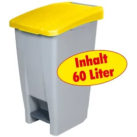 BRB-Lagertechnik Tretabfalleimer 60 l Gelb