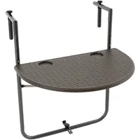 VCM Balkonhängetisch 60 x 62 x 83 cm Braun