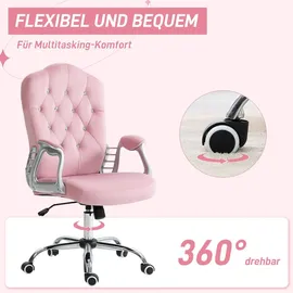Homcom Bürostuhl Samt Rosa