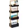 Relaxdays Badregal, 4 Ablagen, HxBxT: 88 x 30 x 18 cm, Standregal für Badezimmer & Küche, Bambus, MDF, Natur/schwarz