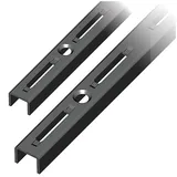 Element System Wandschiene 1-reihig, 2 Stück, 4 Abmessungen, 3 farben, Länge 50 cm für Regalsystem, Regalträger, Wandregal, schwarz, 10000-00001
