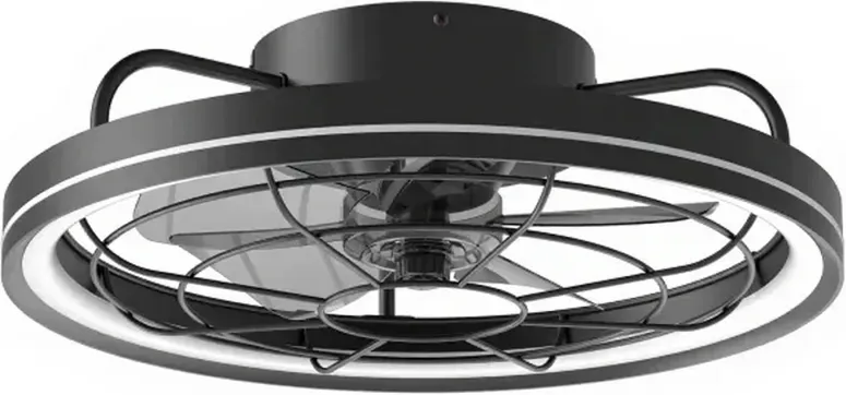 Aigostar Deckenventilator mit Licht, 19,5 Zoll, 5 Flügel, 6 Geschwindigkeiten, Schwarz