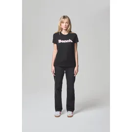BENCH Kurzarmshirt "LEORA", Damen, Gr. 44, schwarz, Jersey, Obermaterial: 100% Baumwolle, bedruckt, figurbetont, Rundhals, Shirts