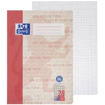 Hamelin OXFORD Recycling Schulheft A4, 16 Blatt, Lineatur 28 (kariert mit Rand links und rechts), 90 g/m2