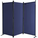 Quick Star Paravent 3/4/6 Teilig, Mehrere Farben & Größen Faltbare Stellwand Blickdicht blau 165 cm x 170 cm x 22 cm