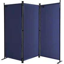 Quick Star Paravent 3/4/6 Teilig, Mehrere Farben & Größen Faltbare Stellwand Blickdicht blau 165 cm x 170 cm x 22 cm