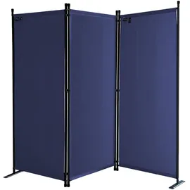 Quick Star Paravent 3/4/6 Teilig, Mehrere Farben & Größen Faltbare Stellwand Blickdicht blau 165 cm x 170 cm x 22 cm