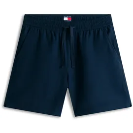 Tommy Hilfiger Shorts TOMMY JEANS "LINEN BLEND PULL-ON", Herren, Gr. M, N-Gr, blau (schwarz night navy), Web, Obermaterial: 86% Baumwolle, 14% Leinen, unifarben, regular fit kurz, Hosen Shorts, Regular fit mit praktischen Taschen