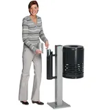 Proregal Kombiascher mit Standfuß Bodenplatte HxBxT 101 x 36 x 36 cm Verzinkter Stahl Anthrazit Anthrazit