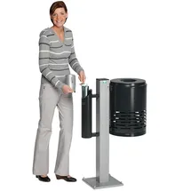 Proregal Kombiascher mit Standfuß Bodenplatte HxBxT 101 x 36 x 36 cm Verzinkter Stahl Anthrazit Anthrazit