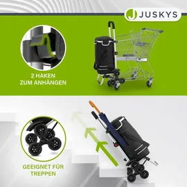 Juskys 3in1 Einkaufstrolley Treppensteiger Schwarz