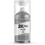 2K PRO 2K Spraydose 250ml - 2 Komponenten Sprühlack, Schnelltrocknender Spritzlack, UV-Beständig, Stoss- und Kratzfest | RAL9006 - Silber Glanz