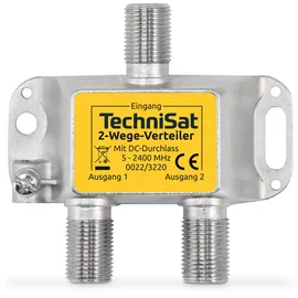 TechniSat 2-Wege-Verteiler - breitbandiger Verteiler mit DC-Durchlass (DiSEqC-tauglich, als Combiner nutzbar, einsetzbar in TECHNIROUTER-Anlagen)