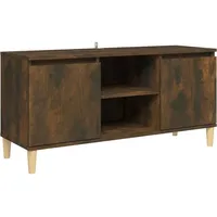 Furnicato TV-Schrank mit Massivholz-Beinen Räuchereiche 103,5x35x50 cm