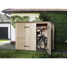 Weka Mehrzweckbox, Fahrrad- und Mülltonnenbox, natur, 219 x 100 x 151 cm