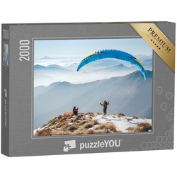 puzzleYOU Puzzle Gleitschirmfliegen in den Bergen, 2000 Puzzleteile, puzzleYOU-Kollektionen Sport