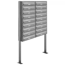 AL Briefkastensysteme Standbriefkasten Edelstahl weiß