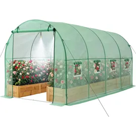 Vevor Foliengewächshaus Stahl Grün PE 4 mm 8,84 m2