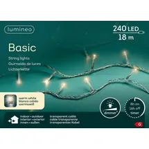 Lumineo LED-Lichterkette 240 LED 18 m transparent warmweiß