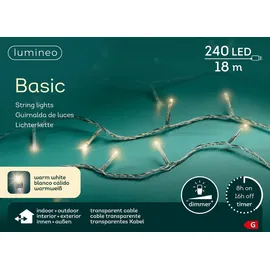 Lumineo LED-Lichterkette 240 LED 18 m transparent warmweiß