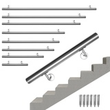 Jopassy Handlauf Edelstahl Geländer,Treppenhandel, 50cm langer Handlauf,42mm, verwendet für Innen- und Außentreppen,inkl Wandhalterung und Endkappen