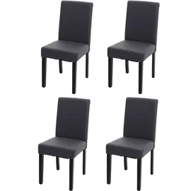 MCW Esszimmerstuhl Littau 4er-Set Kunstleder Grau Matt Dunkle Beine