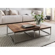 MASSIVMOEBEL24.DE Couchtisch 2er-Set Sheesham braun geölt LOUNGE collection #01