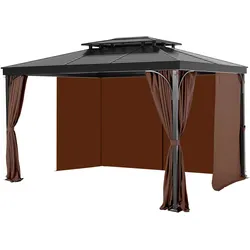 VEVOR Terrassenvorhang Vorhänge für Pavillon 284x284x211cm wasserdicht braun