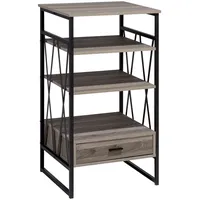 Beliani Bücherregal mit Schublade Metallgestell schwarz Industrie Keene