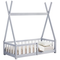 [en.casa]® Kinderbett Helsingborg 70x140 cm Hellgrau