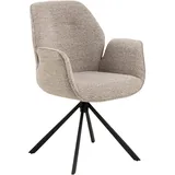 Mid.you Armlehnstuhl, Braun, Beige, Textil, Sternfuß, 60.5x90x62 cm, Sitzfläche 360° drehbar, Esszimmer, Stühle, Esszimmerstühle, Armlehnenstühle