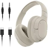 Belkin SoundForm Noise Cancelling Kopfhörer kabellos Bluetooth Kopfhörer, Headset mit Mikrofon, Over-Ear-Kopfhörer mit 60 h, Beige